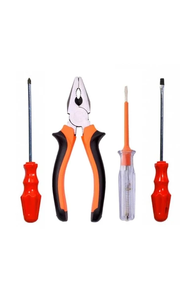Yunuskayatek Yıldız Ve Düz Tornavida Kontrol Kalemi Ve Pense 4 Parça Set
