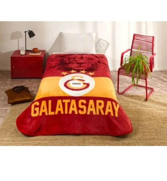 Taç Lisanslı Cimbom Klasik Aslan Tek Kişilik Battaniye