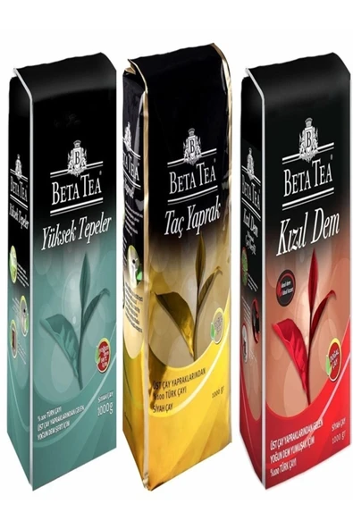 Beta Tea Yüksek Tepeler Türk Çayı 1 Kg + Kızıldem Türk Çayı 1 Kg + Taç Yaprak Türk Çayı 1 Kg ürün görseli 1