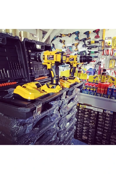 Yunuskayatek Bn5 36W Çift Bataryalı Şarz Göstergeli 27 Parça Şarzlı Matkap Seti - Resim 5