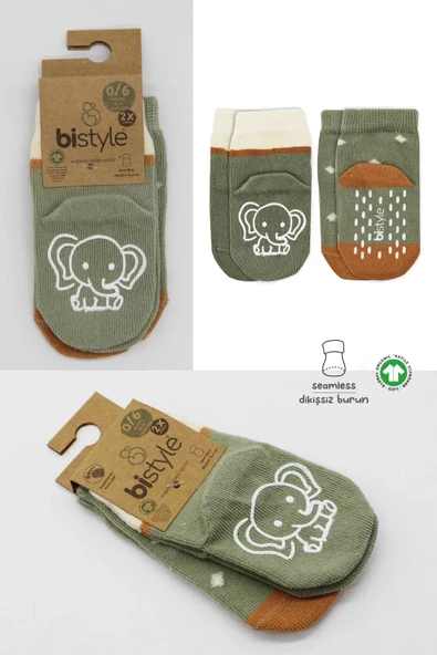 Hayvan Figür Kaymaz Kız Soket Çorap 2'li  Nil - Resim 7