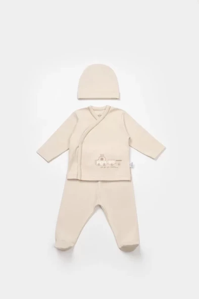 Bimini Canvas Trains Boy 3'lü Set  Latte ürün görseli