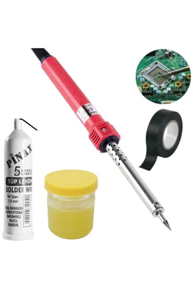 Yunuskayatek 4 Lü Lehim Seti 40W Lehim Makinası Havya Kalemi Tel Pasta Elektrik Bandı