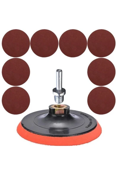 Yunuskayatek Cırt Zımpara Seti + Matkap Aparatı 115 Mm 10 Parça