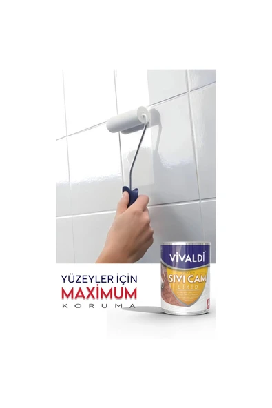 Vivaldi Fayans Boyası Seti Sıvı Cam Ve Uygulama Seti Tezgah,Mermer,Banyo,Mutfak Boyama Seti 1 Lt - 4