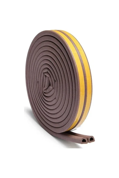 Yunuskayatek Kapı Pencere Bandı Fitili Yapışkanlı Soğuk Izolasyon Bant 3X2=6 Metre (Kahverengi) 1 Kapı İçin İdeal