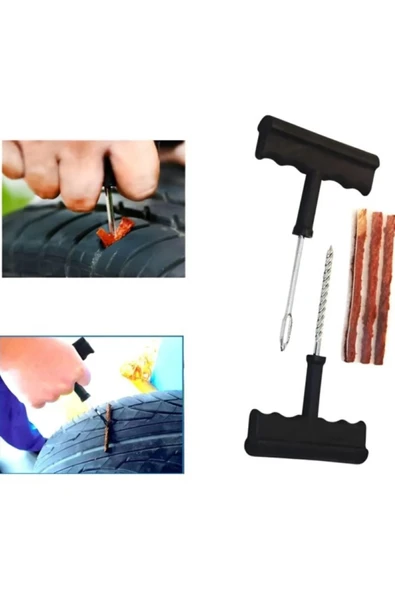 Toptic Fitil Atma Seti Motosiklet Otomobil Bisiklet Scooter Araba Lastik Tamiri Set Lastik Tamir Kiti - Resim 3