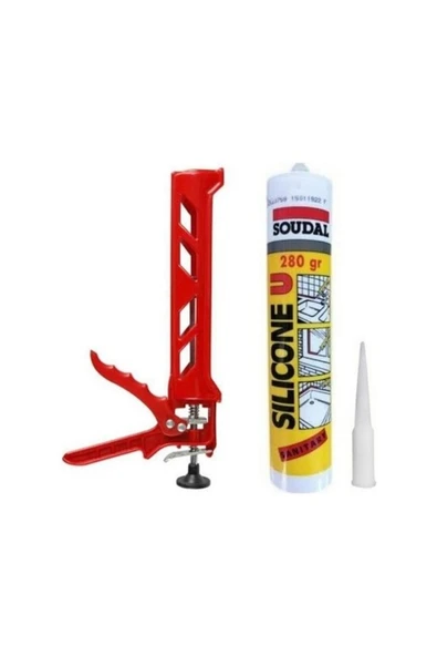 Yunuskayatek Genel Amaçlı Soudal Şeffaf Silikon 280 Ml Ve Plastik Silikon Tabancası