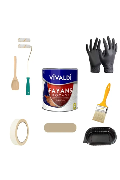 Vivaldi Tezgah,Mermer,Fayans Boyası Seti Vernik Ve Astar Gerektirmez Mutfak Ve Banyo Boyası 1Kg