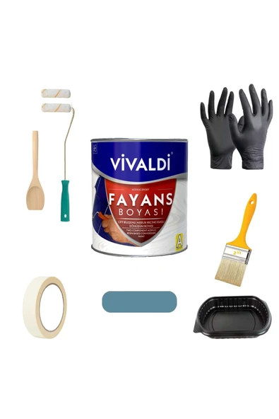 Vivaldi Vivaldi-Tezgah,Mermer,Fayans Boyası Seti Vernik Ve Astar Gerektirmez Mutfak Ve Banyo Boyası 1Kg