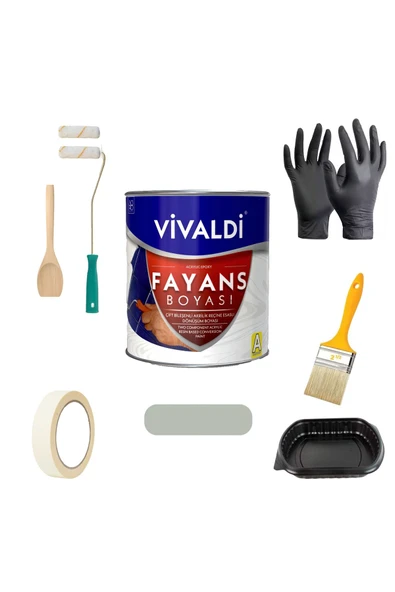 Vivaldi Tezgah,Mermer,Fayans Boyası Seti Vernik Ve Astar Gerektirmez Mutfak Ve Banyo Boyası 1Kg