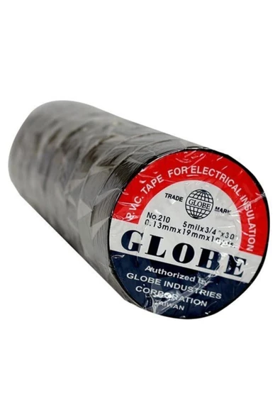 Globe Izole Elektrik Bandı 10'Lu Paket - Siyah - Plastik Izole Elektrik Bandı - Siyah