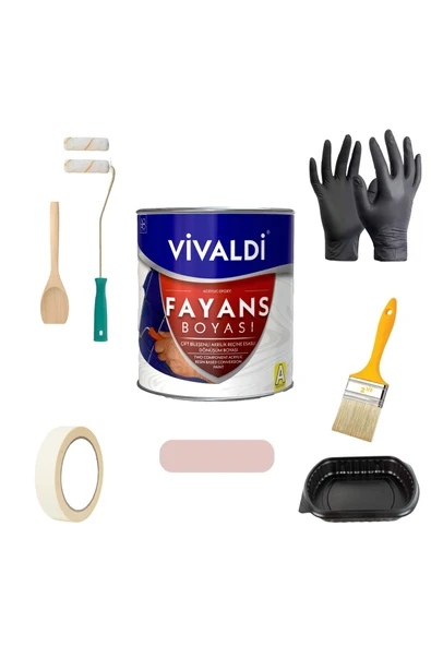Vivaldi Tezgah,Mermer,Fayans Boyası Seti Vernik Ve Astar Gerektirmez Mutfak Ve Banyo Boyası 1Kg ürün görseli 1