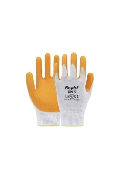 Beybi Pn3 Polyester Örme Nitril Eldiven 3 Adet