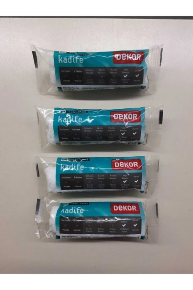 Dekor Rulo Dekor Kadife Parmak 4 Adet Yedek Rulo - 10 Cm Ürün Kodu:1079