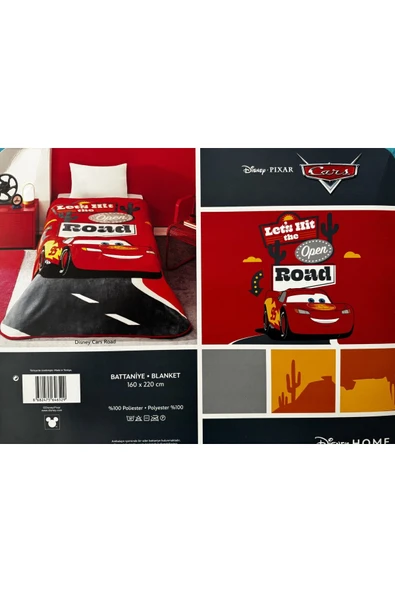TAÇ DISNEY CARS ROAD TEK KİŞİLİK BATTANİYE