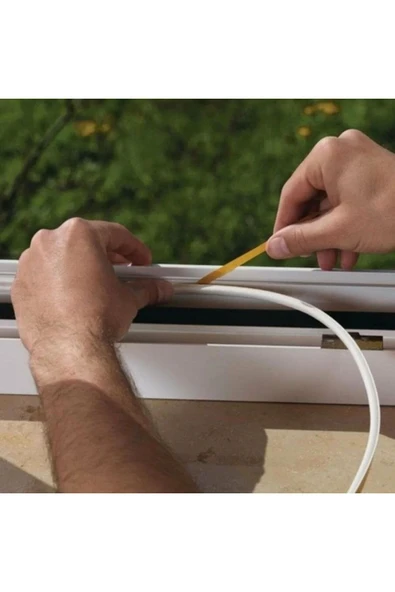 Yunuskayatek Kapı Pencere Bandı Fitili Yapışkanlı Soğuk Izolasyon Bant 3X2=6 Metre (Beyaz) 1 Kapı İçin İdeal Boyu - Resim 4