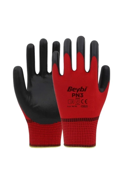 Beybi Iş Eldiveni - Pn3 Kırmızı - 288 Çift Kırmızı