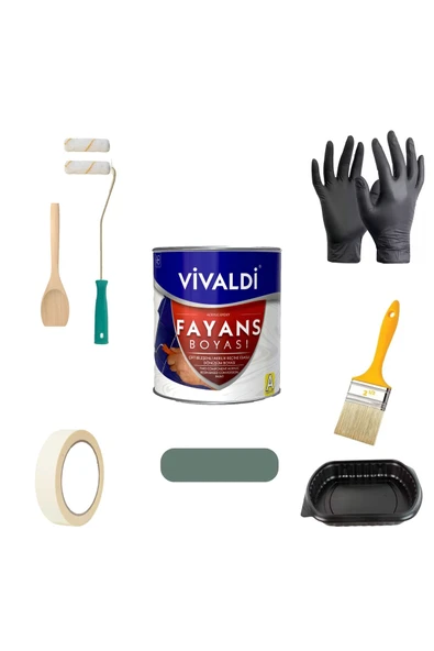 Vivaldi Tezgah,Mermer,Fayans Boyası Seti Vernik Ve Astar Gerektirmez Mutfak Ve Banyo Boyası 1Kg
