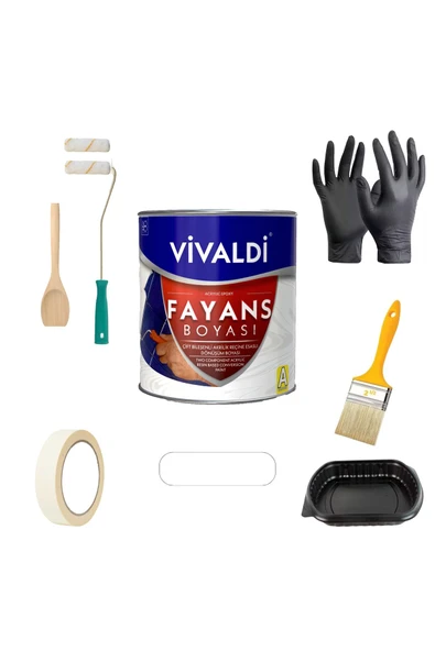 Vivaldi Vivaldi-Tezgah,Mermer,Fayans Boyası Seti Vernik Ve Astar Gerektirmez Mutfak Ve Banyo Boyası 1Kg