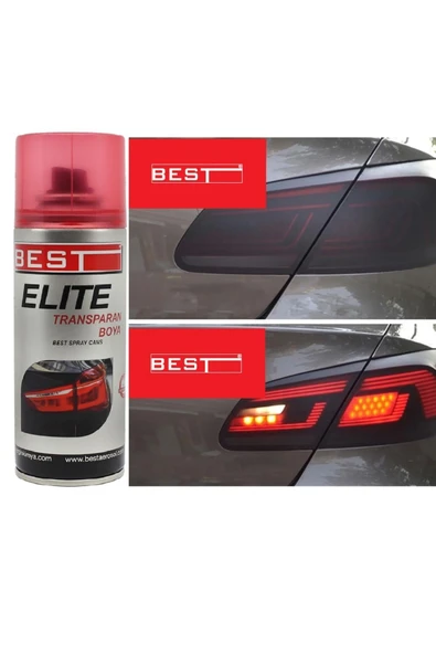 Best Elite Transparan Far Boyası 200 Ml Kırmızı - 3