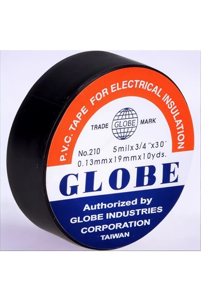 Globe Pvc Elektrik Izolasyon Bant "0.13X19X10Yards" (Siyah)
