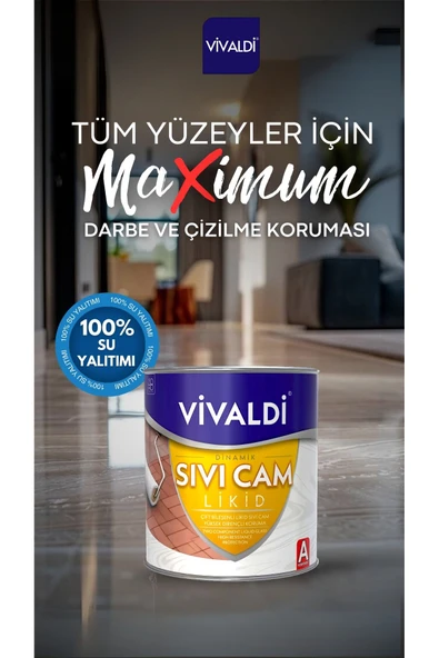 Vivaldi Fayans Boyası Seti Sıvı Cam Ve Uygulama Seti Tezgah,Mermer,Banyo,Mutfak Boyama Seti 1 Lt - Resim 6