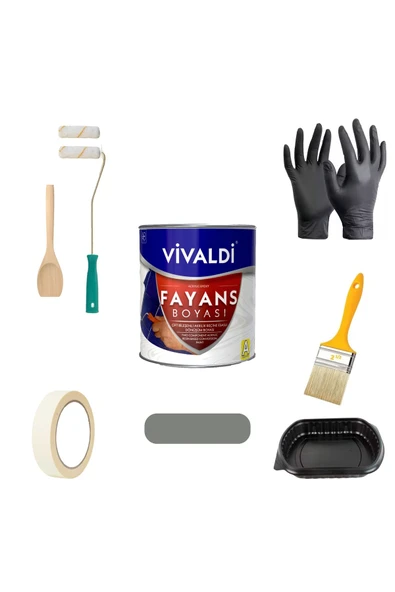 Vivaldi Tezgah,Mermer,Fayans Boyası Seti Vernik Ve Astar Gerektirmez Mutfak Ve Banyo Boyası 1Kg ürün görseli 1