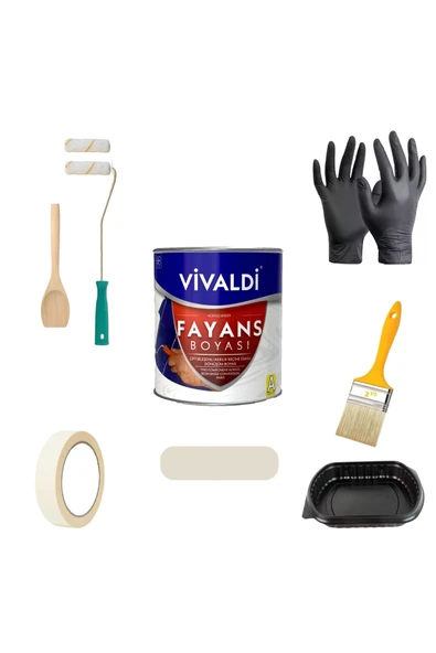 Vivaldi Tezgah,Mermer,Fayans Boyası Seti Vernik Ve Astar Gerektirmez Mutfak Ve Banyo Boyası 1Kg