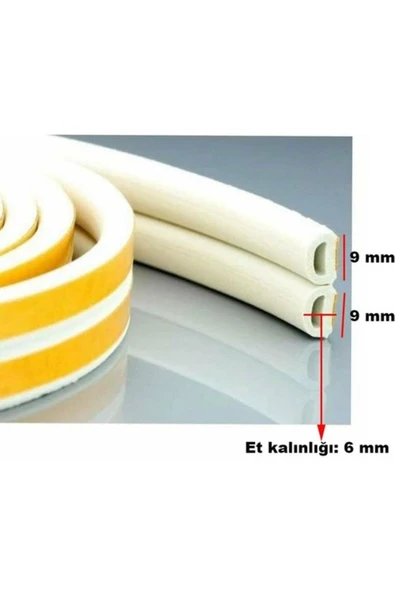 Yunuskayatek Kapı Pencere Bandı Fitili Yapışkanlı Soğuk Izolasyon Bant 3X2=6 Metre (Beyaz) 1 Kapı İçin İdeal Boyu - Resim 3