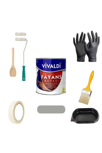 Vivaldi Tezgah,Mermer,Fayans Boyası Seti Vernik Ve Astar Gerektirmez Mutfak Ve Banyo Boyası 1Kg ürün görseli 1