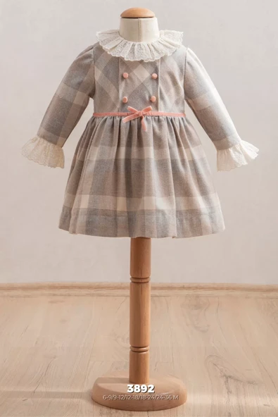 Baby Bebek Elbise 3892 Bej