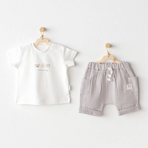 Animals 2'li Bebek Takım Grey - Resim 2