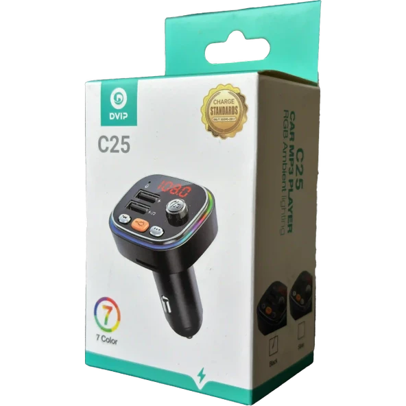 RGB Renkli Araba FM MP3 Çalar Kablosuz Bluetooth 5.0 C25 - 4
