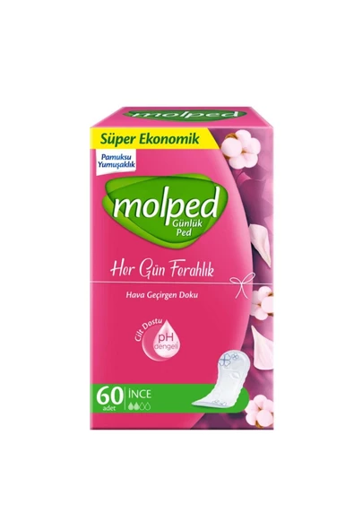 Molped Her Gün Ferahlık İnce Günlük Ped 60'lı 2 Adet
