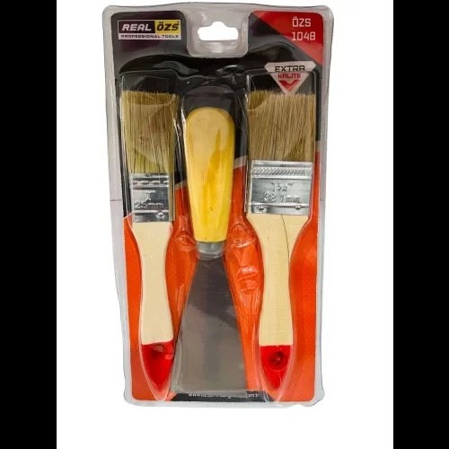 Real Özs Kestirme Fırça Ve Spatula Seti 3 Parça
