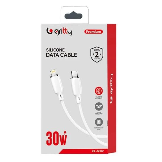 Gritty 30W Type-C to Lightning Şarj Kablosu 1 m Beyaz (GL-SC02) - 2