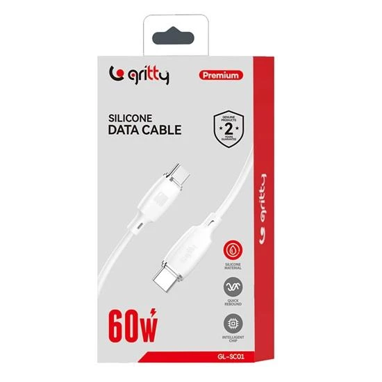 Gritty 60W Type-C to Type-C Şarj Kablosu 1 m Beyaz (GL-SC01) - 2