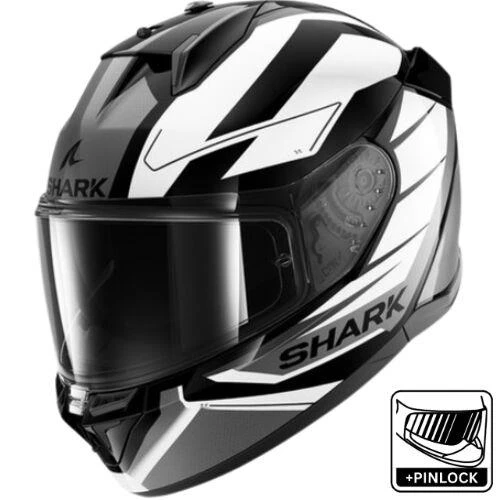 SHARK D-SKWAL 3 SIZLAR SİYAH GRİ BEYAZ KAPALI KASK ürün görseli 1