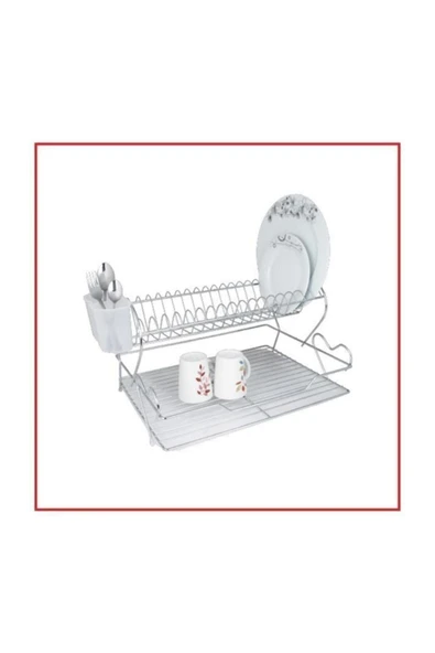 Kiwa Metal Kiwa Love 2 Katlı Bulaşık Sepeti - Tabaklık