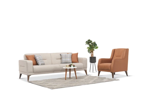 Vipa Vegas 3+1 Koltuk, Şık ve Rahat İskandinav Tasarım, Salon ve Oturma Odası İçin