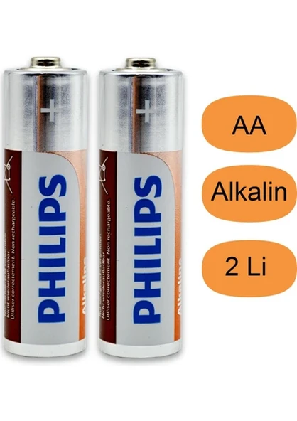 Philips Alkaline AA Kalem Pil Kartela LR6A12S/10 2 Li
