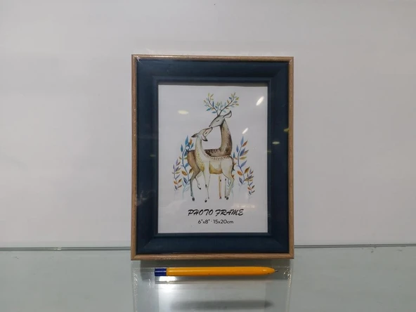 Modern Ahşap Lacivert Cam Çerçeve 15 x 20 cm