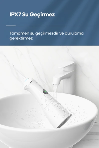 Su Püskürtmeli Taşınabilir Ağız Duşu - 300 mL, Şarjlı, Taşınabilir - 6