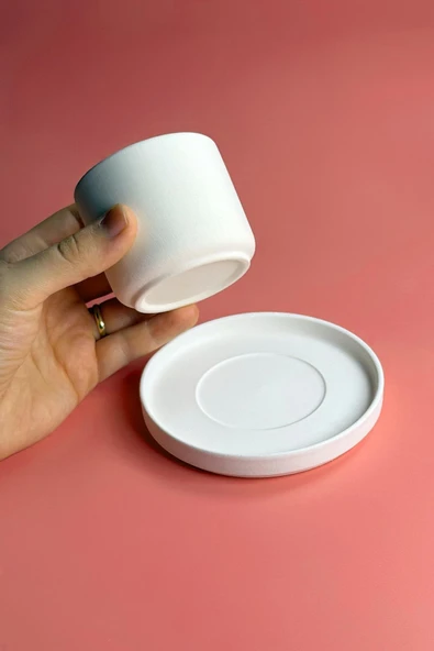 Kupa Tabağı - Seramik Bisküvi 12'li (Ham Ürün) - Resim 3