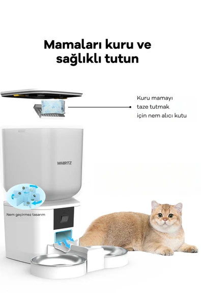 Kameralı ve Ses Kontrollü 7 Litre Akıllı Mama Kabı - 3