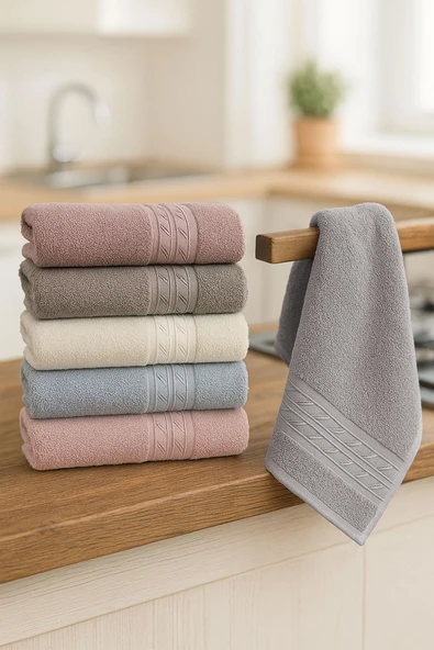 6'lı Mutfak Havlusu Seti 30x50 cm %100 Pamuklu Reyhan - 2