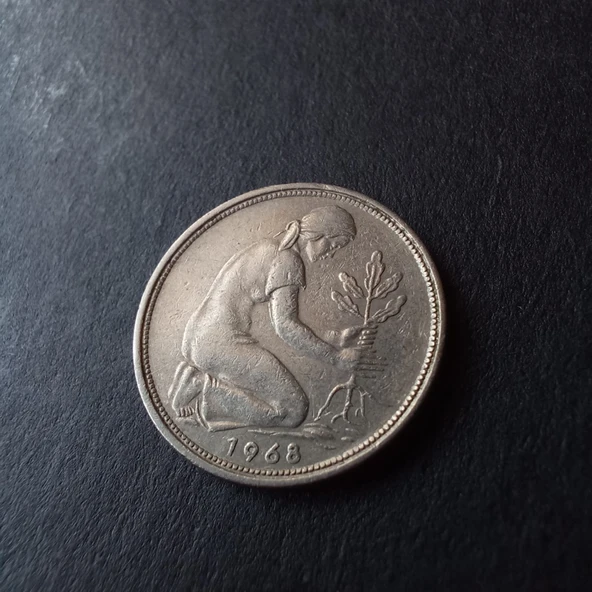 Escoines Koleksiyon 399636817d8f31c1ad 1968 Almanya 50 pfennig ÇÇT+ Darphane işareti J - 2