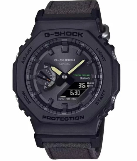Casio GA-B2100CT-1A5DR Quartz Analog/Dijital Kanvas Siyah 20 ATM 45 mm Erkek Kol Saati