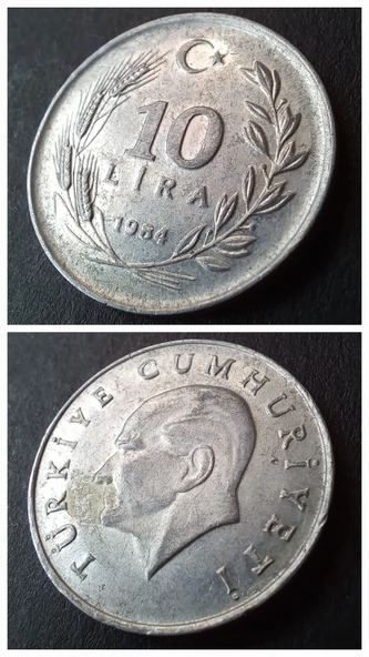 Escoines Koleksiyon 399636817d802487af 1984 10lira ÇA+ eski madeni para